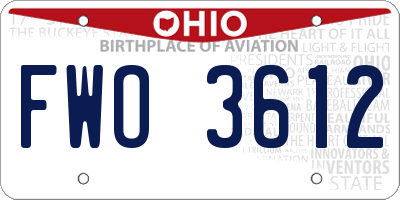 OH license plate FWO3612