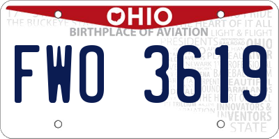 OH license plate FWO3619
