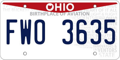 OH license plate FWO3635