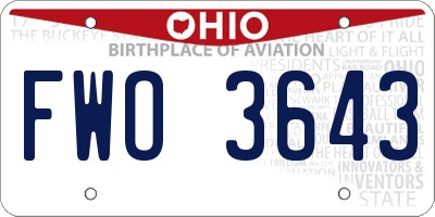 OH license plate FWO3643