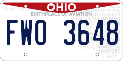 OH license plate FWO3648