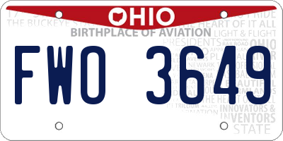 OH license plate FWO3649
