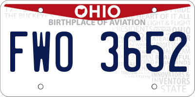 OH license plate FWO3652