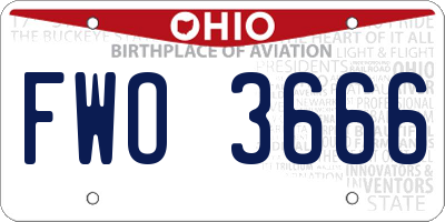OH license plate FWO3666