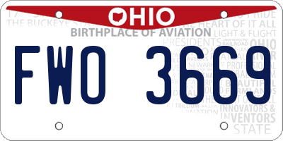 OH license plate FWO3669