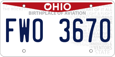 OH license plate FWO3670