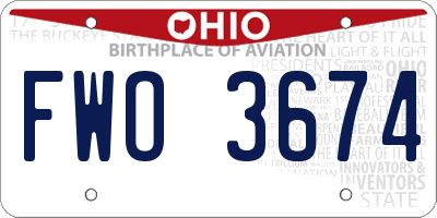 OH license plate FWO3674