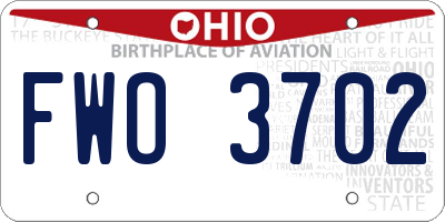 OH license plate FWO3702