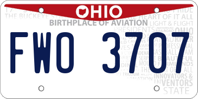 OH license plate FWO3707