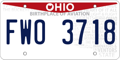 OH license plate FWO3718