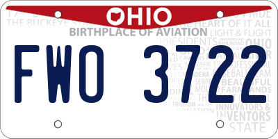 OH license plate FWO3722