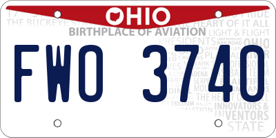 OH license plate FWO3740