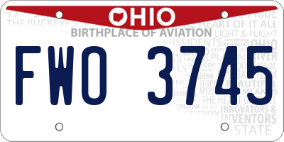 OH license plate FWO3745