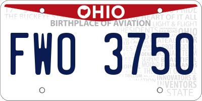 OH license plate FWO3750