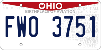 OH license plate FWO3751