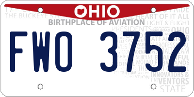 OH license plate FWO3752