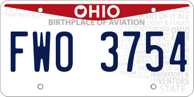 OH license plate FWO3754