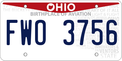 OH license plate FWO3756