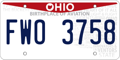 OH license plate FWO3758