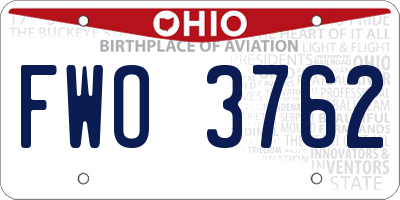 OH license plate FWO3762