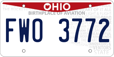 OH license plate FWO3772