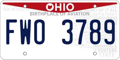 OH license plate FWO3789