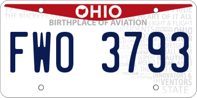 OH license plate FWO3793