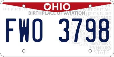 OH license plate FWO3798