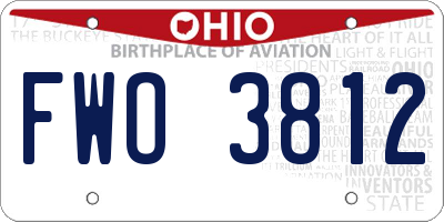 OH license plate FWO3812