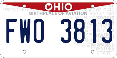 OH license plate FWO3813