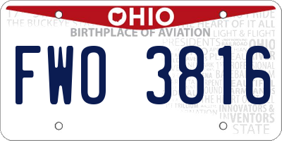 OH license plate FWO3816