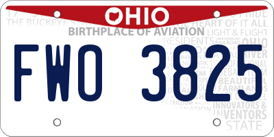 OH license plate FWO3825