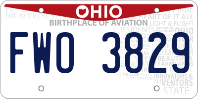 OH license plate FWO3829