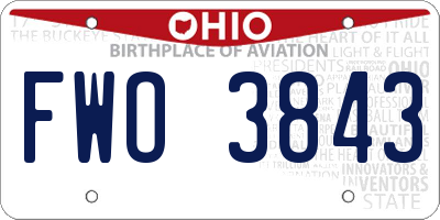 OH license plate FWO3843