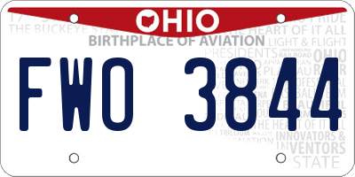 OH license plate FWO3844