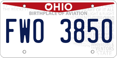 OH license plate FWO3850