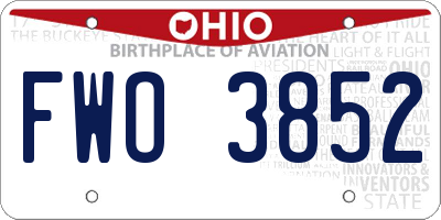 OH license plate FWO3852