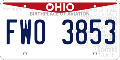 OH license plate FWO3853