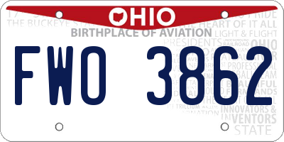 OH license plate FWO3862