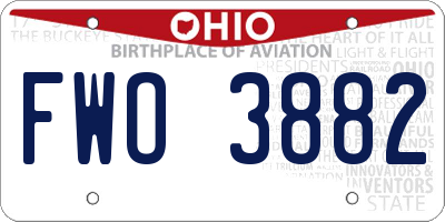 OH license plate FWO3882