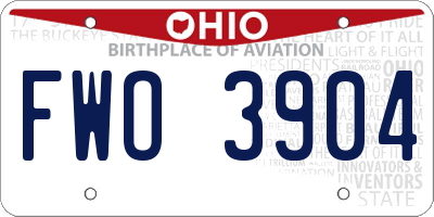 OH license plate FWO3904