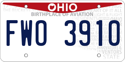 OH license plate FWO3910
