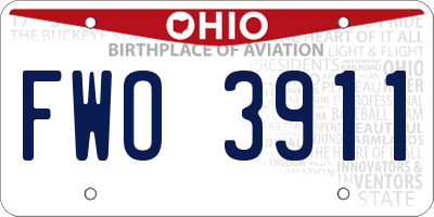 OH license plate FWO3911