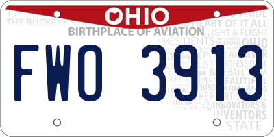 OH license plate FWO3913