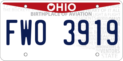 OH license plate FWO3919