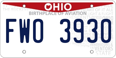 OH license plate FWO3930