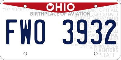 OH license plate FWO3932