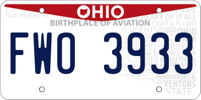 OH license plate FWO3933