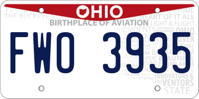 OH license plate FWO3935