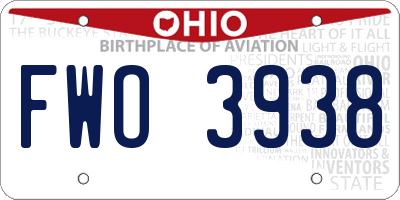 OH license plate FWO3938